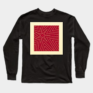 Christmas star on red background Long Sleeve T-Shirt